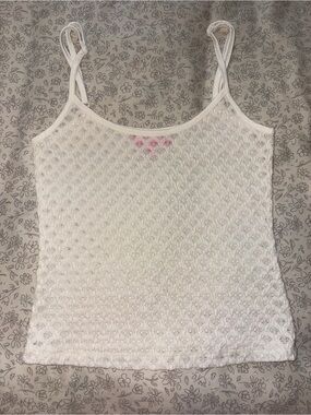 Edikted Women’s White Lace-Texture Camisole Tank Top